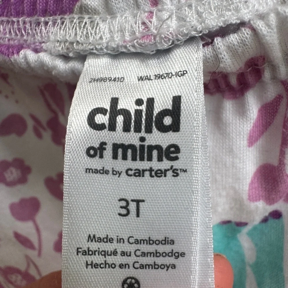Carter's 3T Purple and Blue Dinosaur Pajama Bottoms Pants